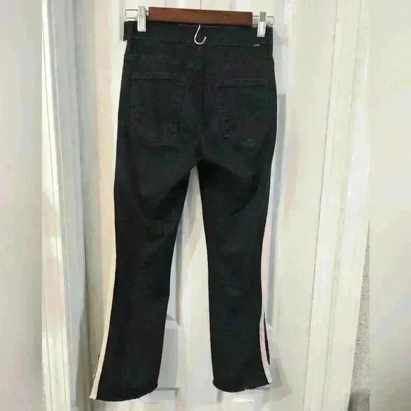 MOTHER Insider Striped Crop Step-Hem Fray Jeans in Guilty Racer - Picture 5 of 7